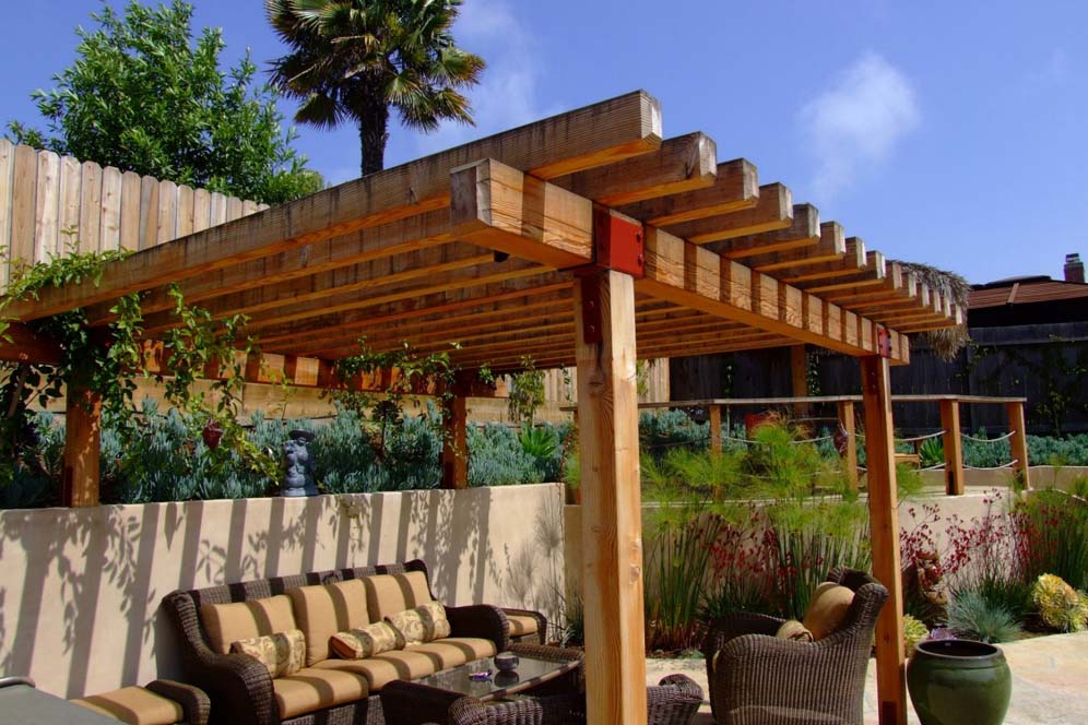 Wooden Trellis and Shade Cover
