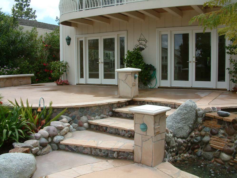 Steps Flanked by Rock and Water