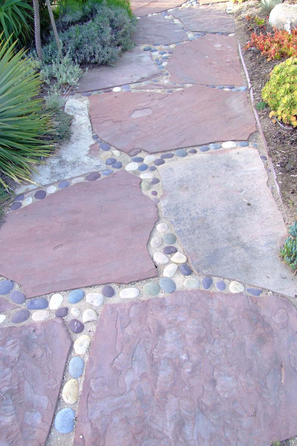 Imbedded Stones Among Pavers