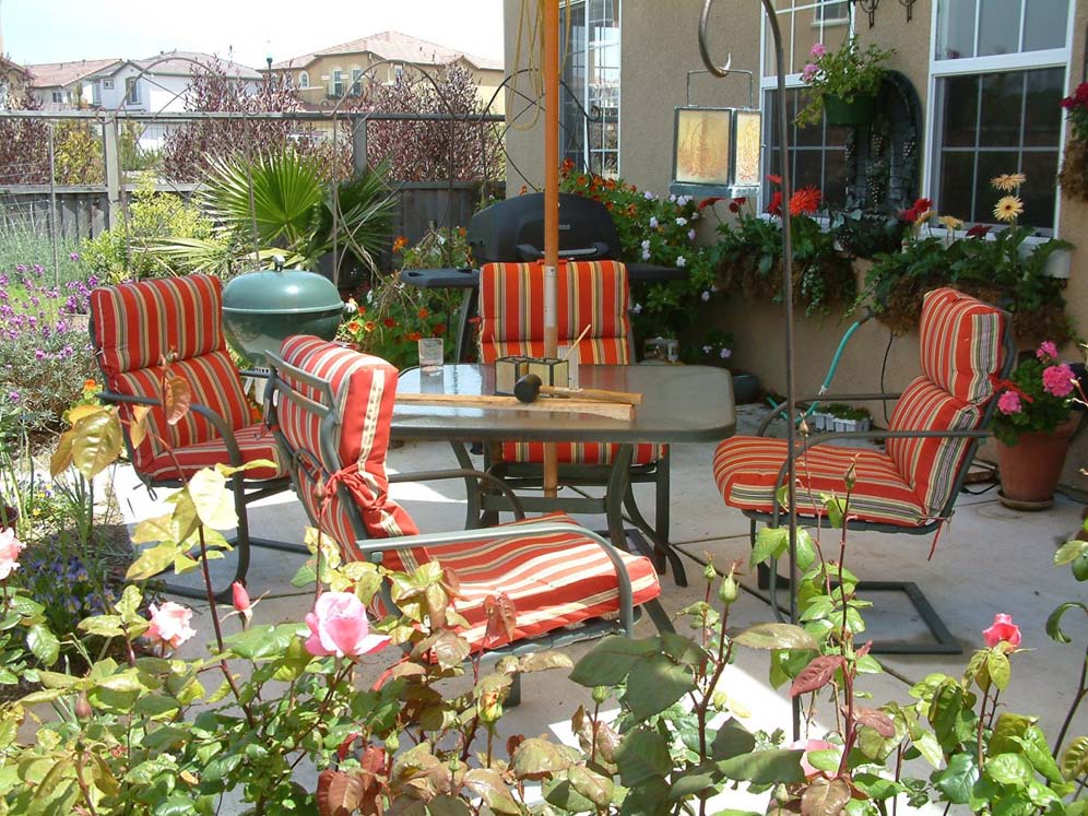 Orange Stripes on the Patio